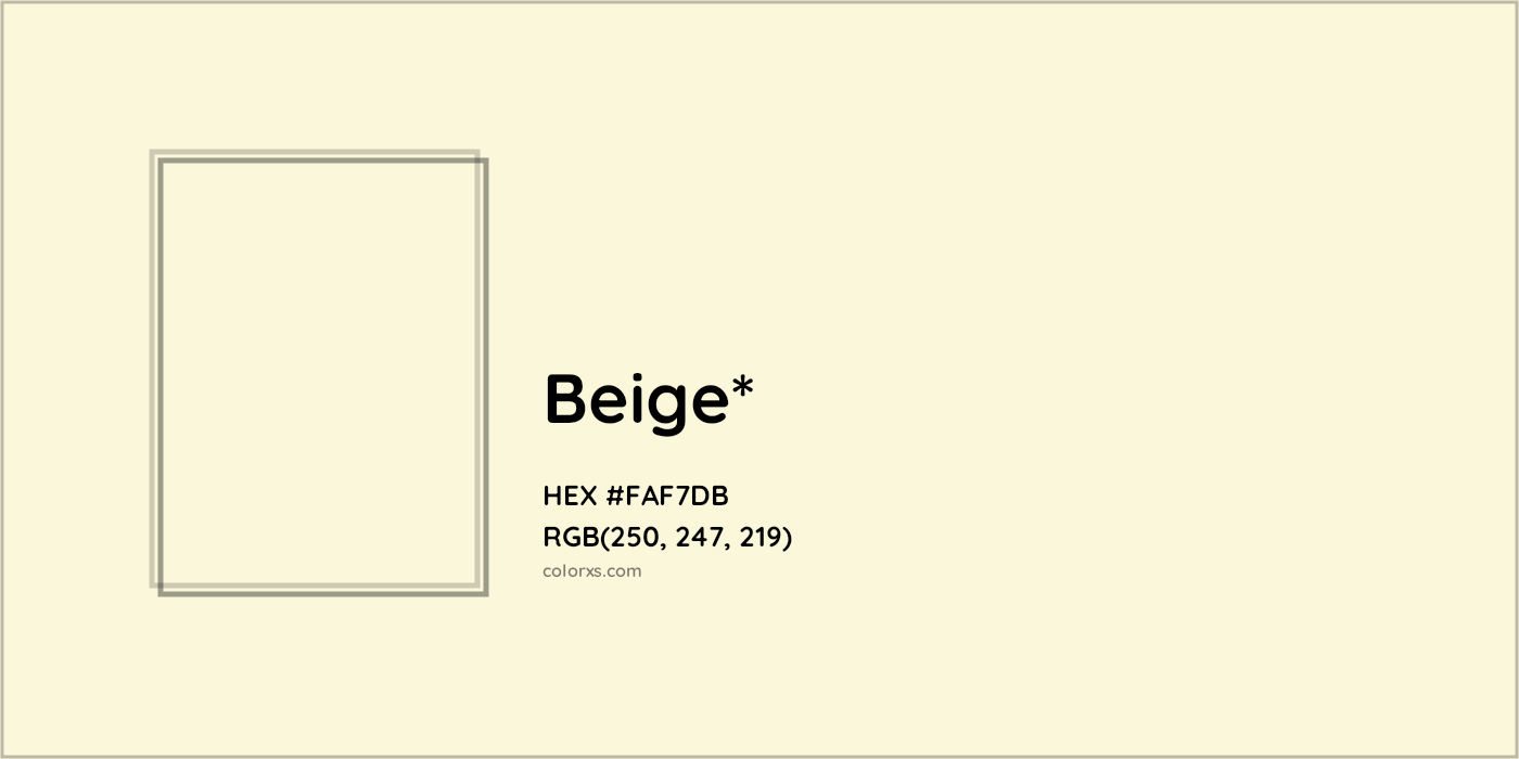HEX #FAF7DB Color Name, Color Code, Palettes, Similar Paints, Images