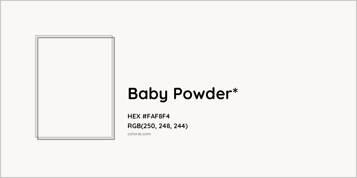 HEX #FAF8F4 Color Name, Color Code, Palettes, Similar Paints, Images