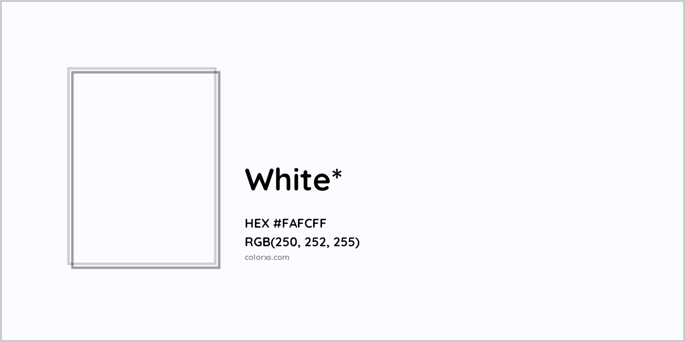 HEX #FAFCFF Color Name, Color Code, Palettes, Similar Paints, Images