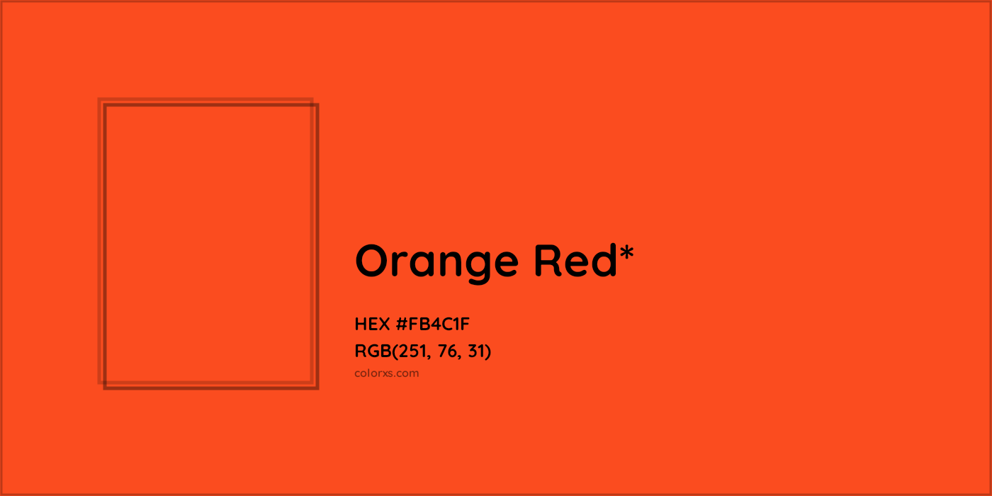 HEX #FB4C1F Color Name, Color Code, Palettes, Similar Paints, Images