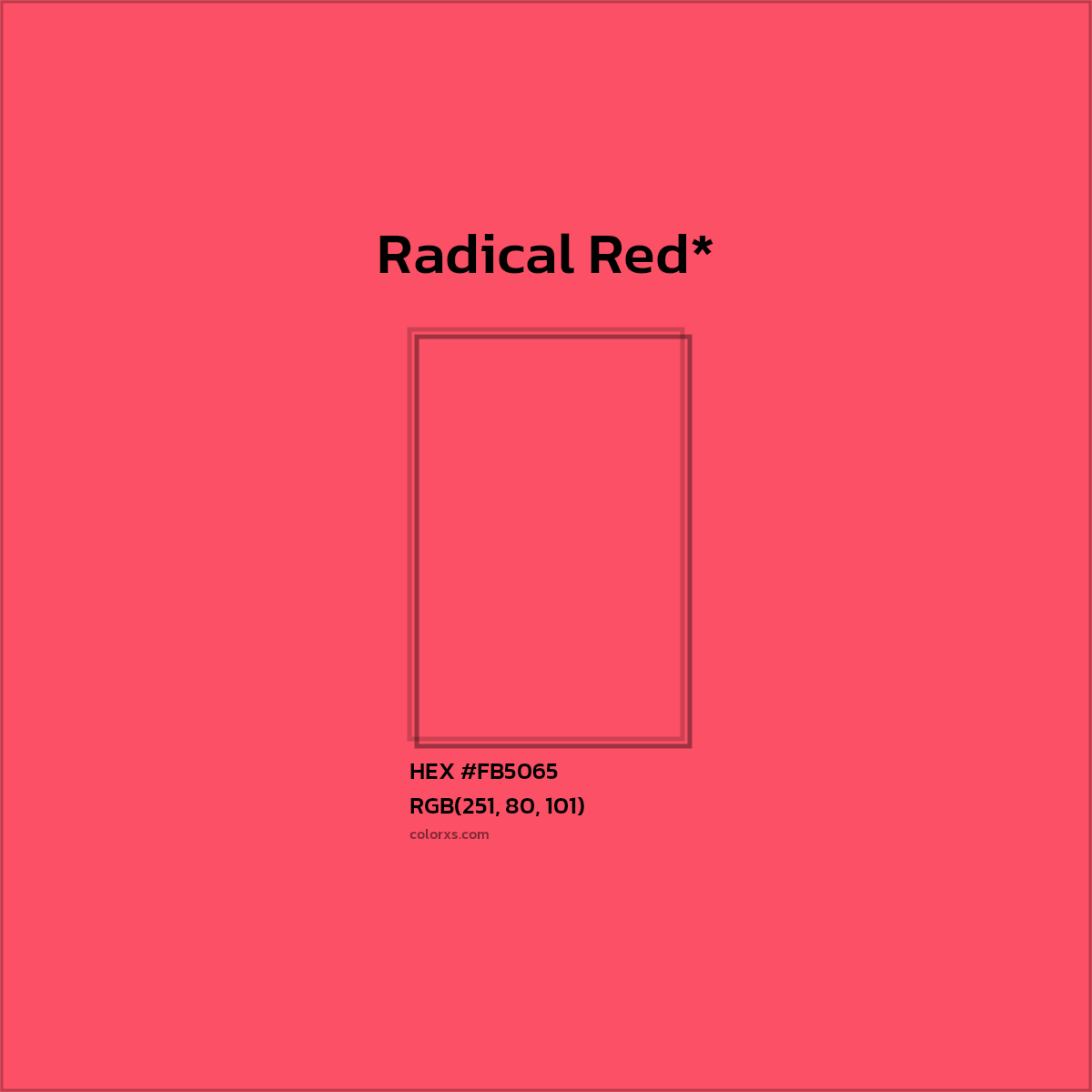 HEX #FB5065 Color Name, Color Code, Palettes, Similar Paints, Images
