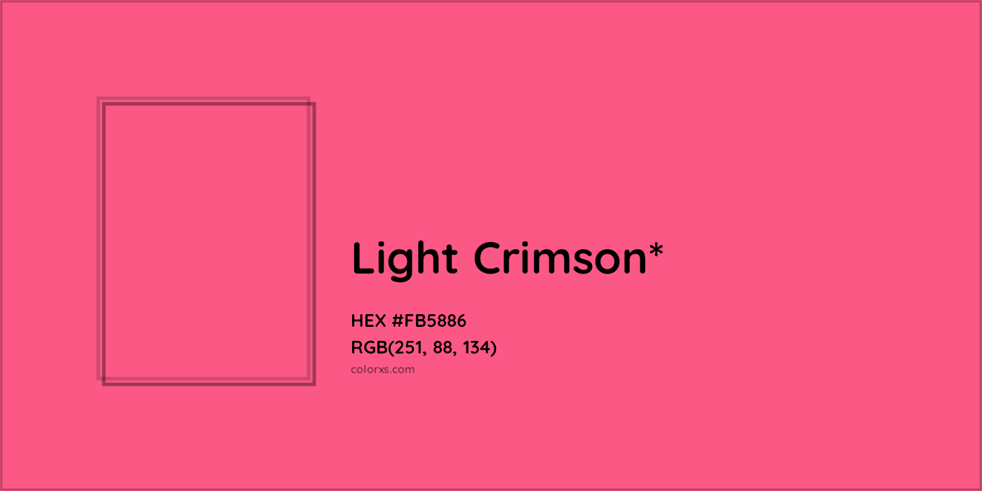 HEX #FB5886 Color Name, Color Code, Palettes, Similar Paints, Images
