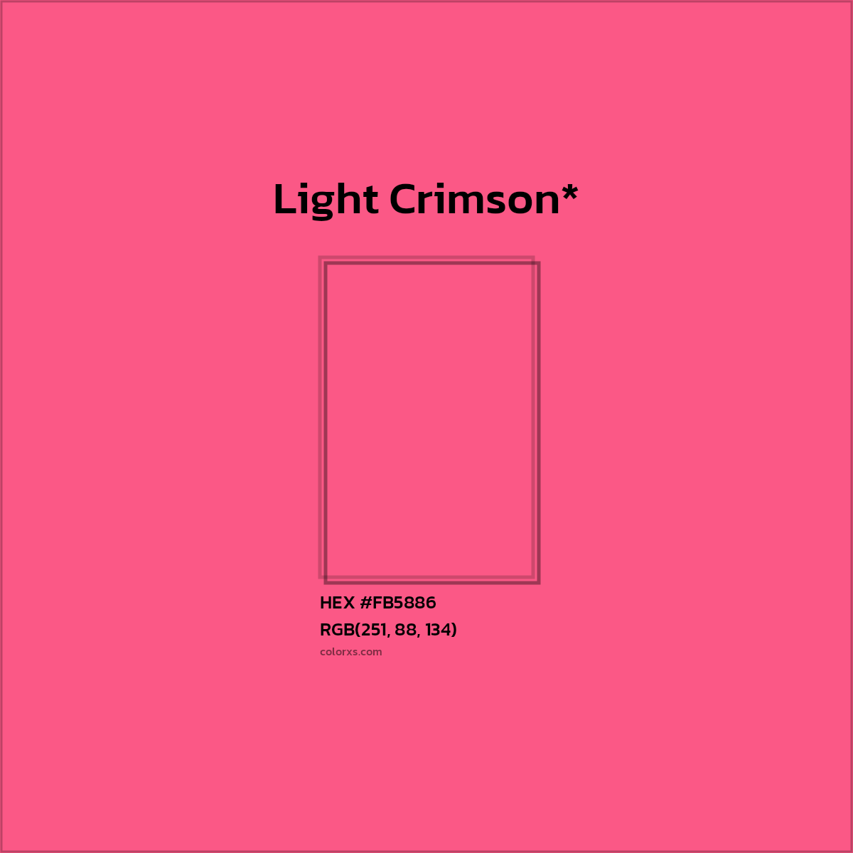 HEX #FB5886 Color Name, Color Code, Palettes, Similar Paints, Images