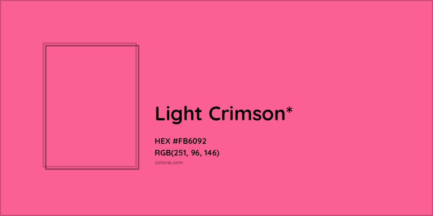 HEX #FB6092 Color Name, Color Code, Palettes, Similar Paints, Images
