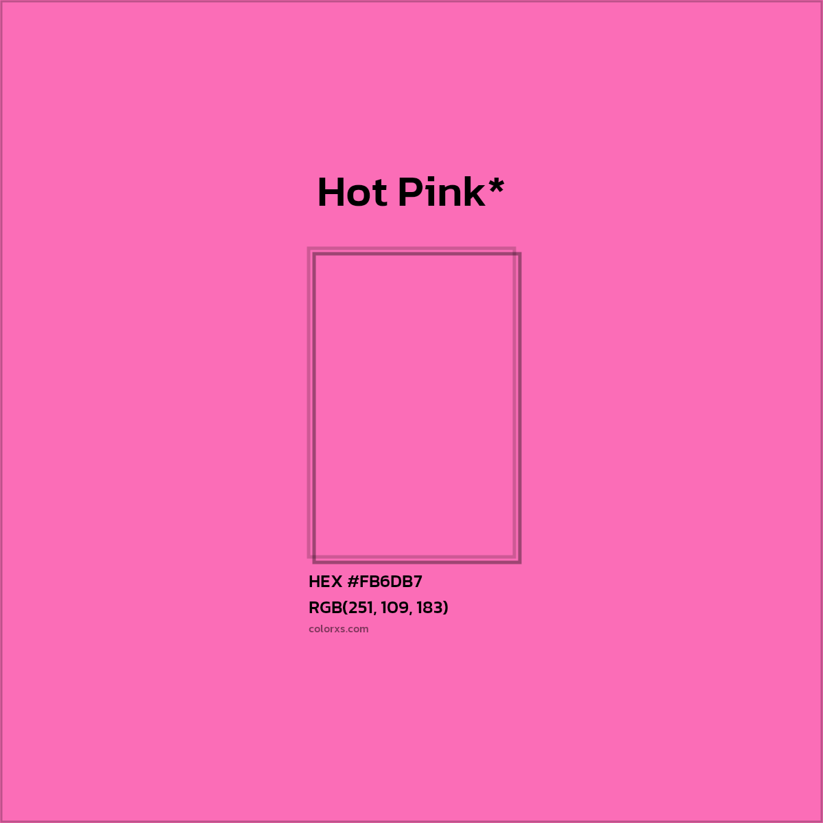 HEX #FB6DB7 Color Name, Color Code, Palettes, Similar Paints, Images