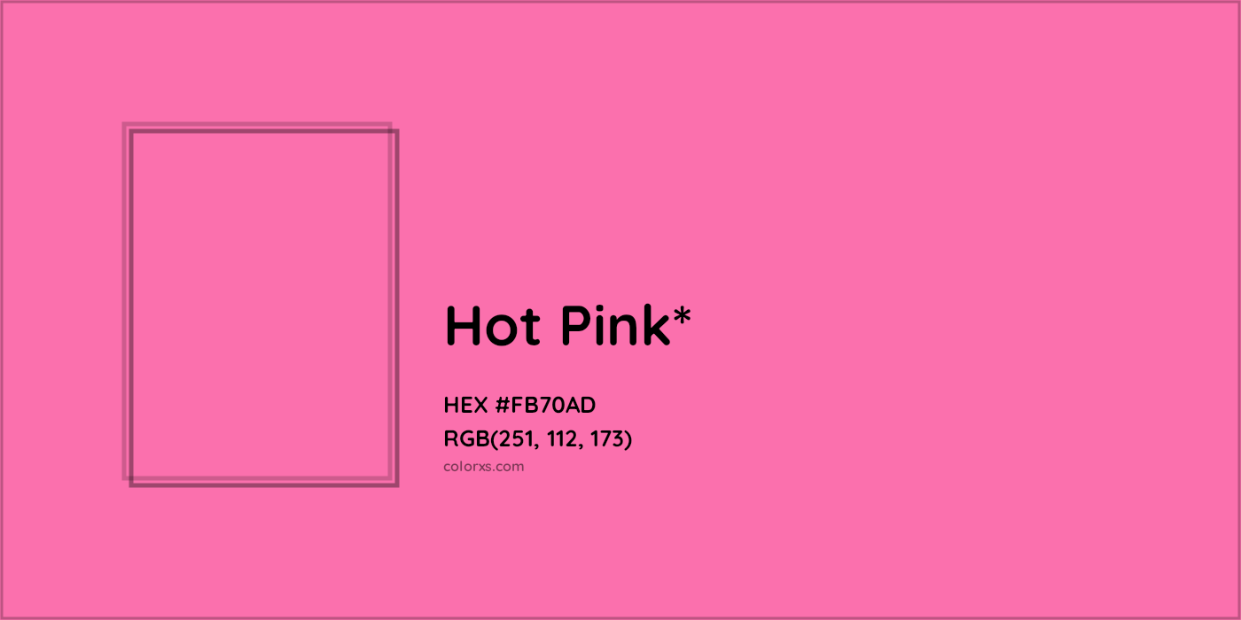 HEX #FB70AD Color Name, Color Code, Palettes, Similar Paints, Images