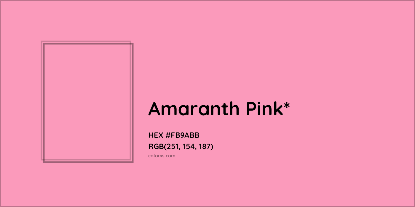 HEX #FB9ABB Color Name, Color Code, Palettes, Similar Paints, Images