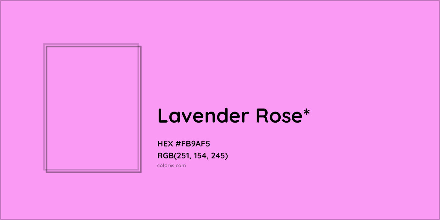 HEX #FB9AF5 Color Name, Color Code, Palettes, Similar Paints, Images