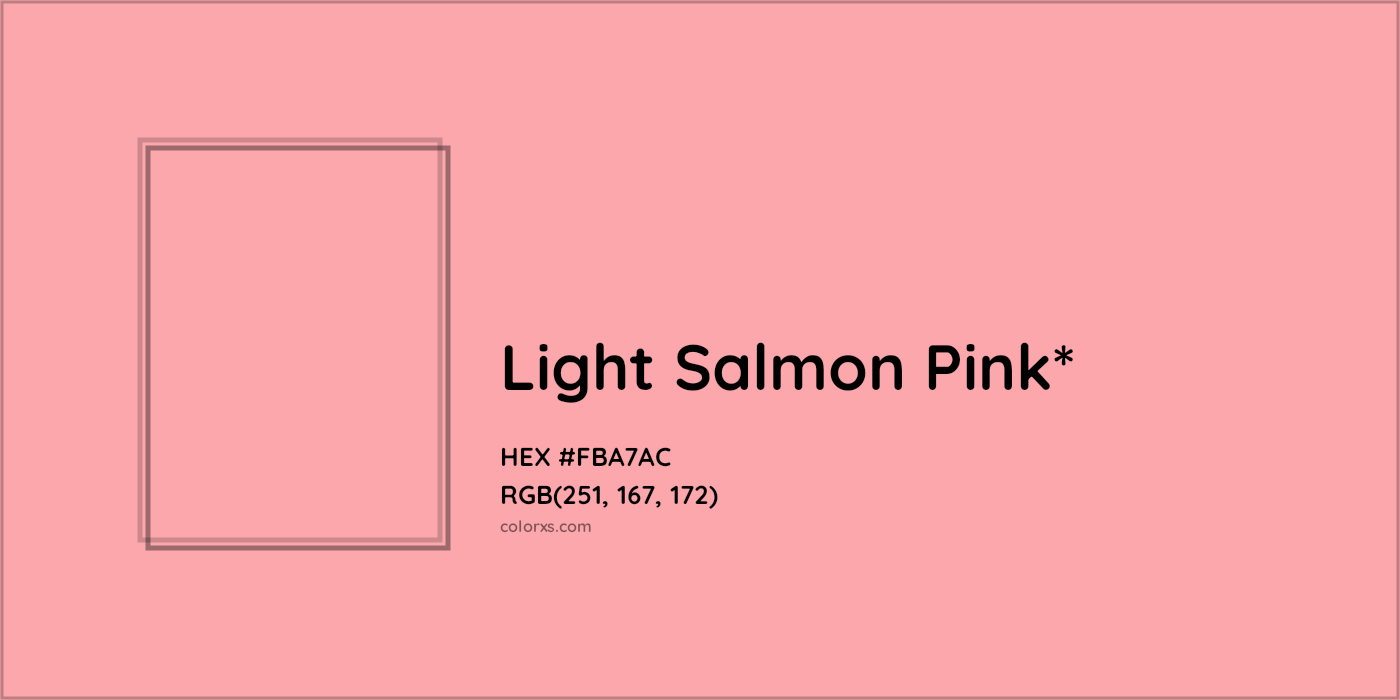 HEX #FBA7AC Color Name, Color Code, Palettes, Similar Paints, Images