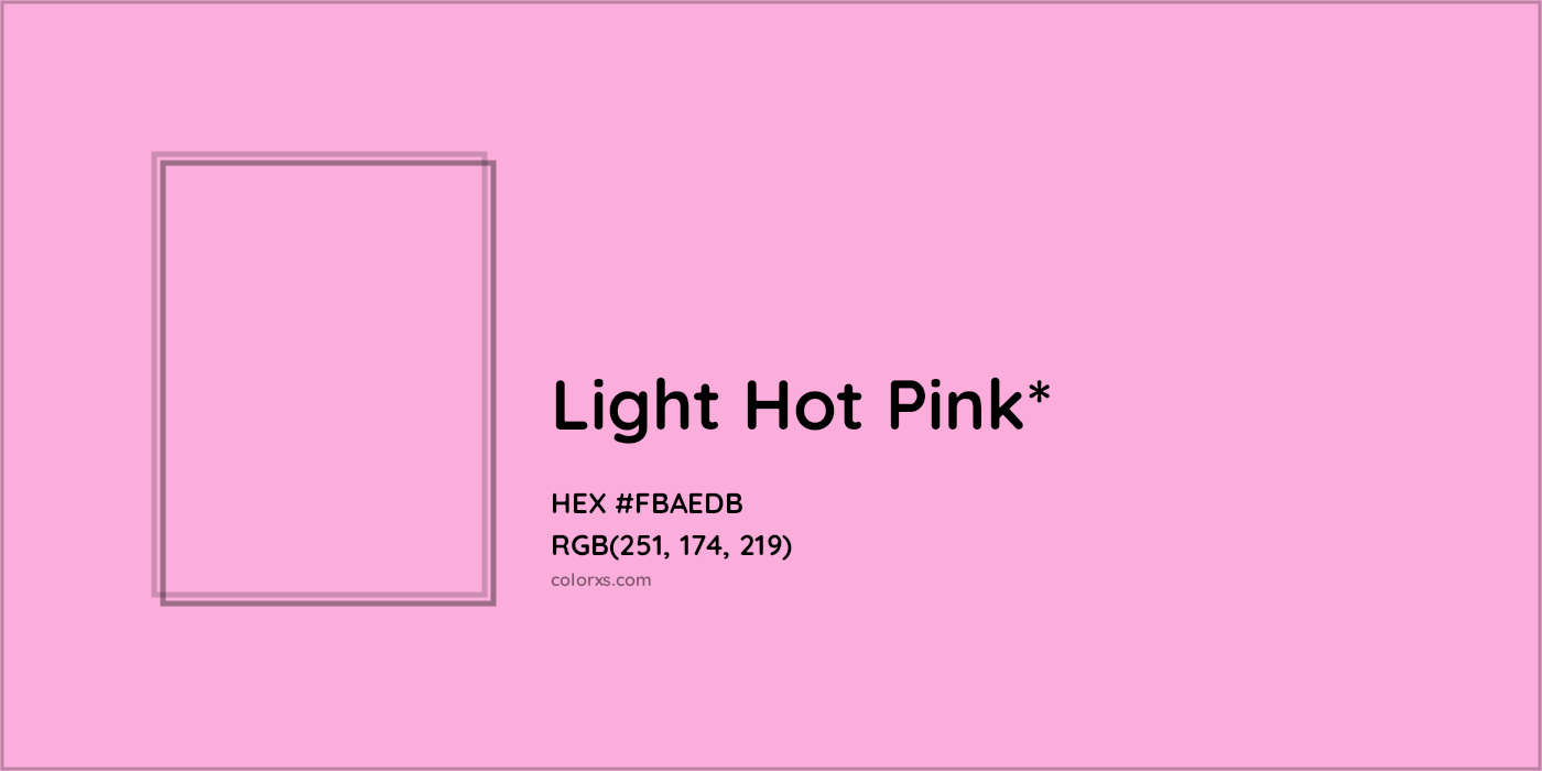 HEX #FBAEDB Color Name, Color Code, Palettes, Similar Paints, Images