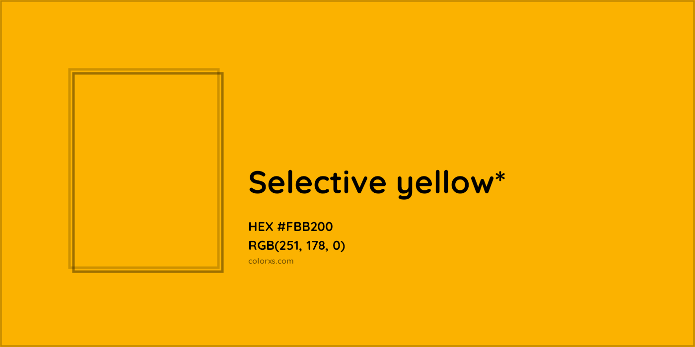 HEX #FBB200 Color Name, Color Code, Palettes, Similar Paints, Images