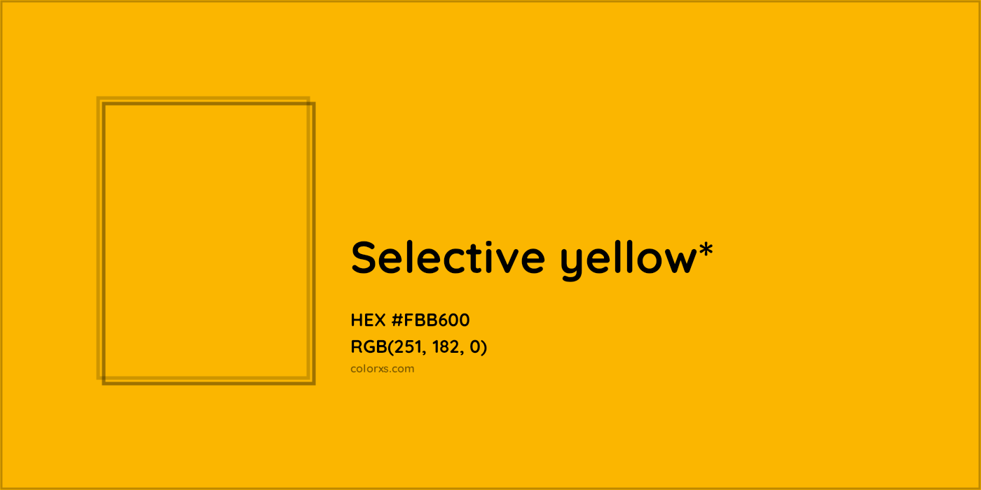 HEX #FBB600 Color Name, Color Code, Palettes, Similar Paints, Images