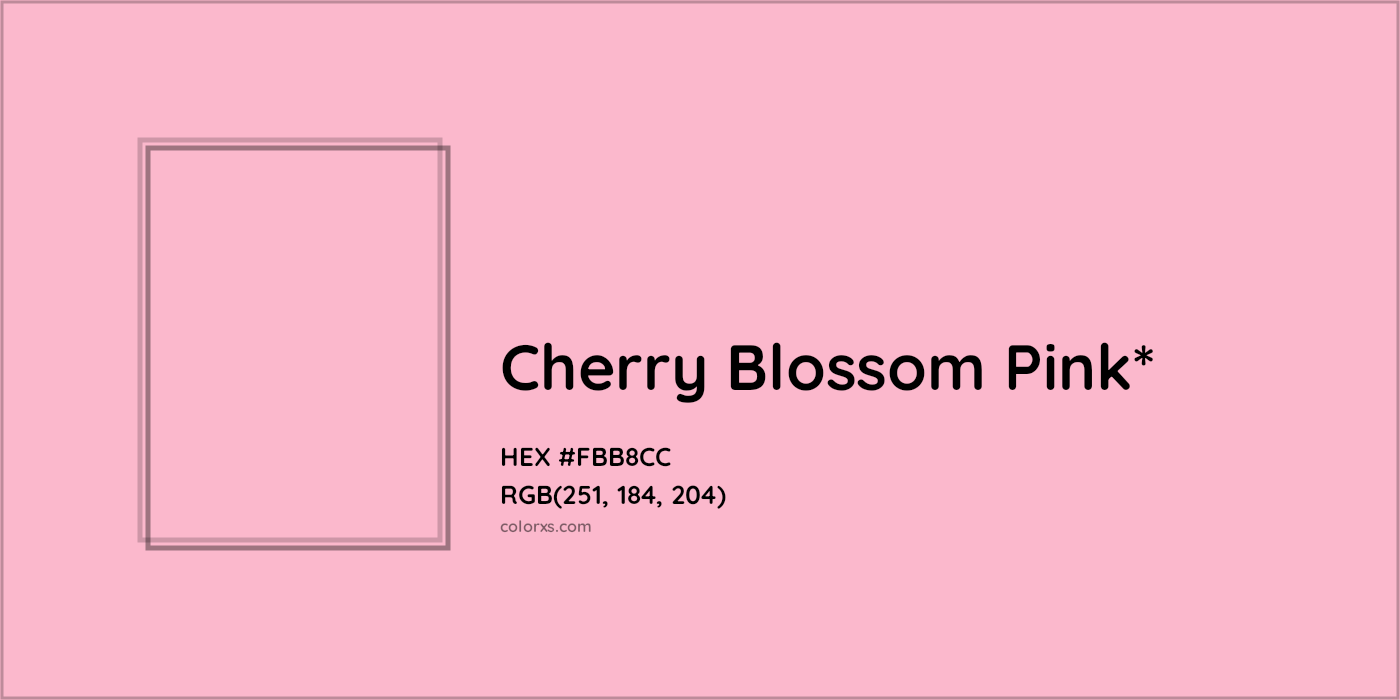 HEX #FBB8CC Color Name, Color Code, Palettes, Similar Paints, Images