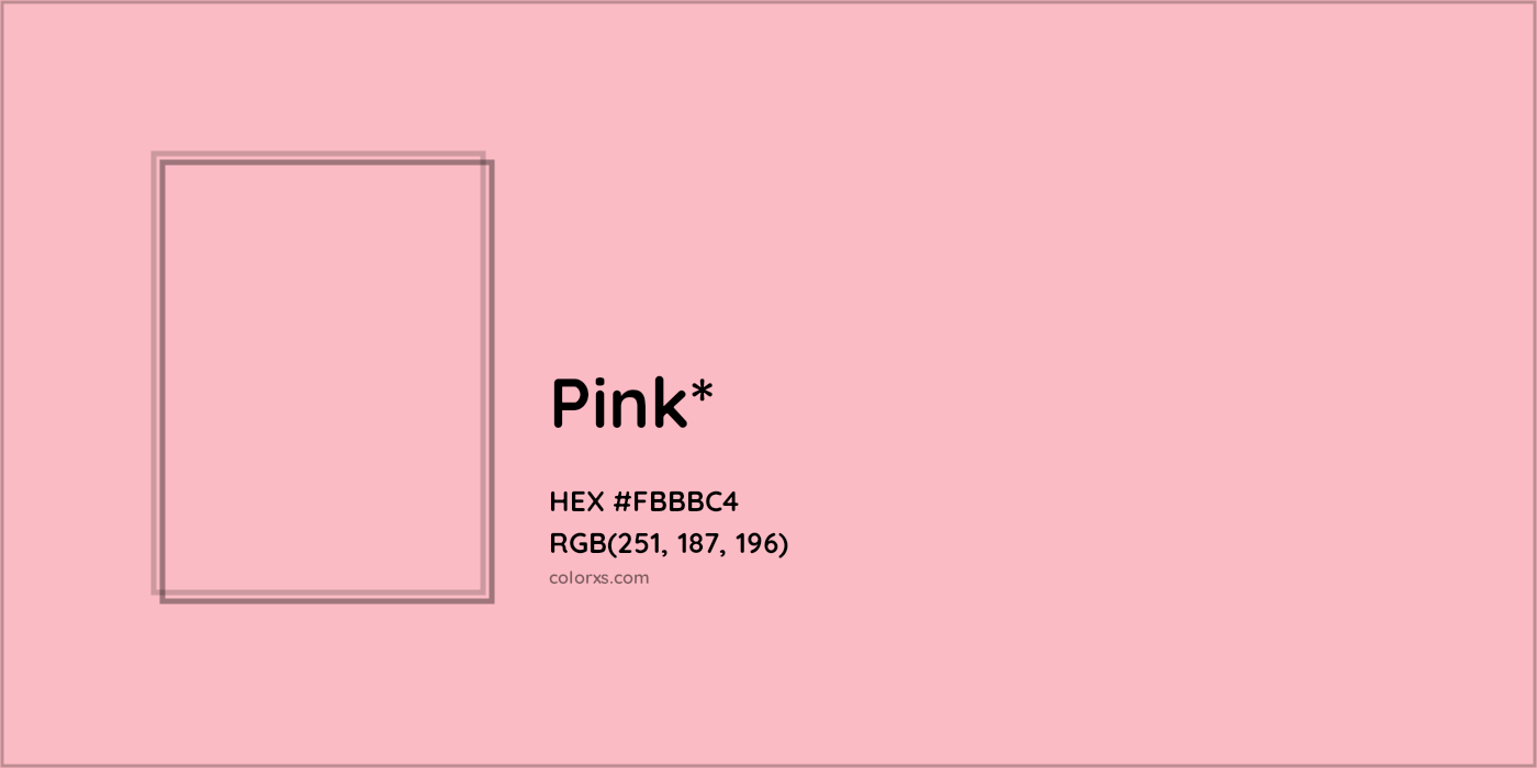 HEX #FBBBC4 Color Name, Color Code, Palettes, Similar Paints, Images