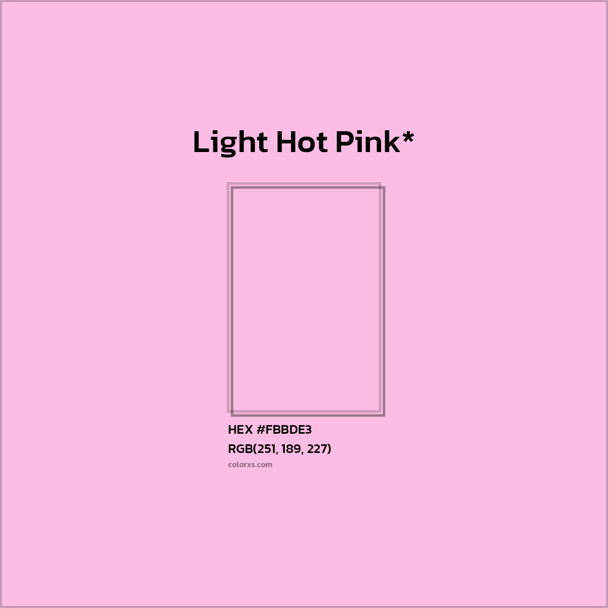 HEX #FBBDE3 Color Name, Color Code, Palettes, Similar Paints, Images