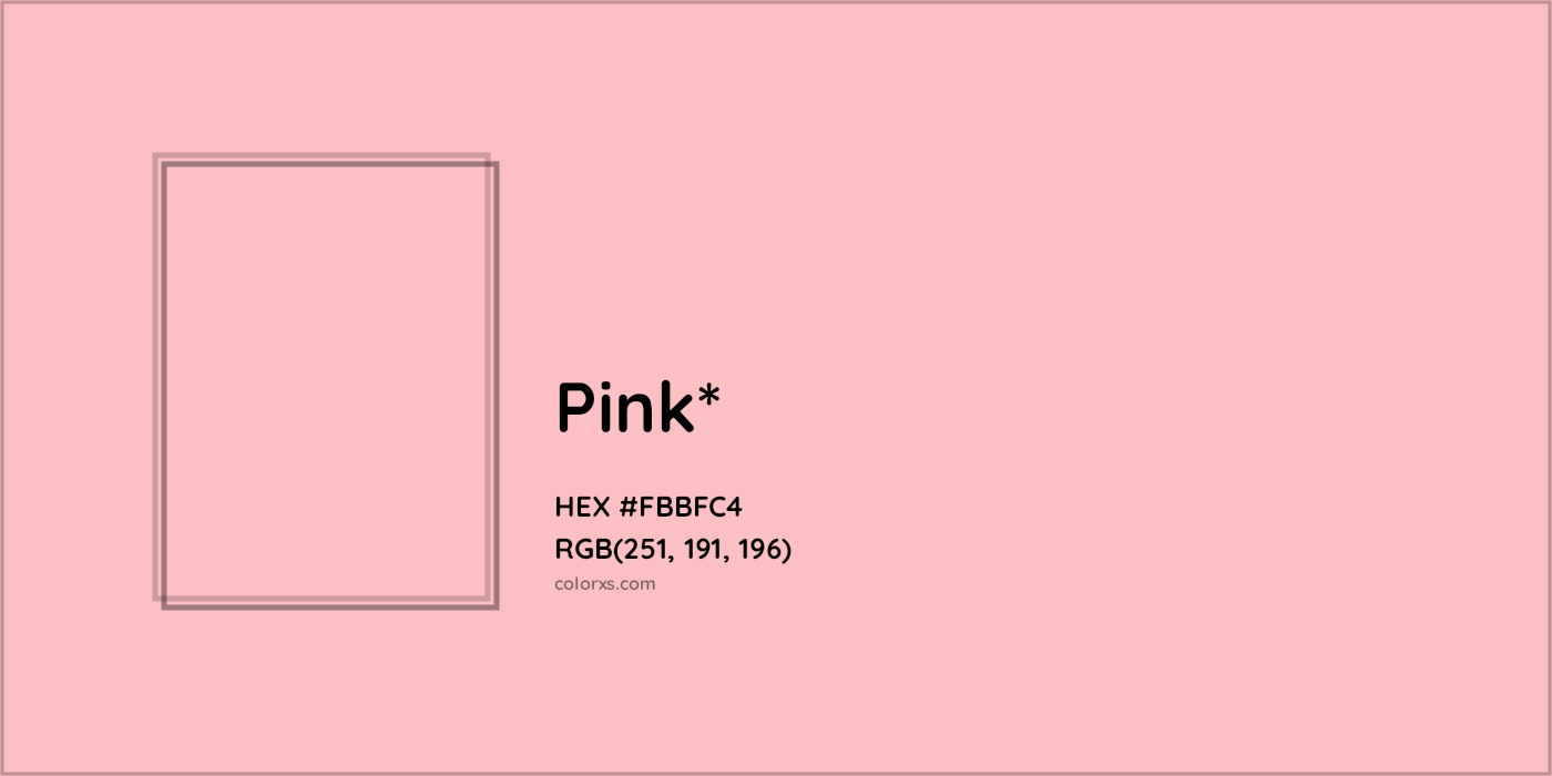 HEX #FBBFC4 Color Name, Color Code, Palettes, Similar Paints, Images