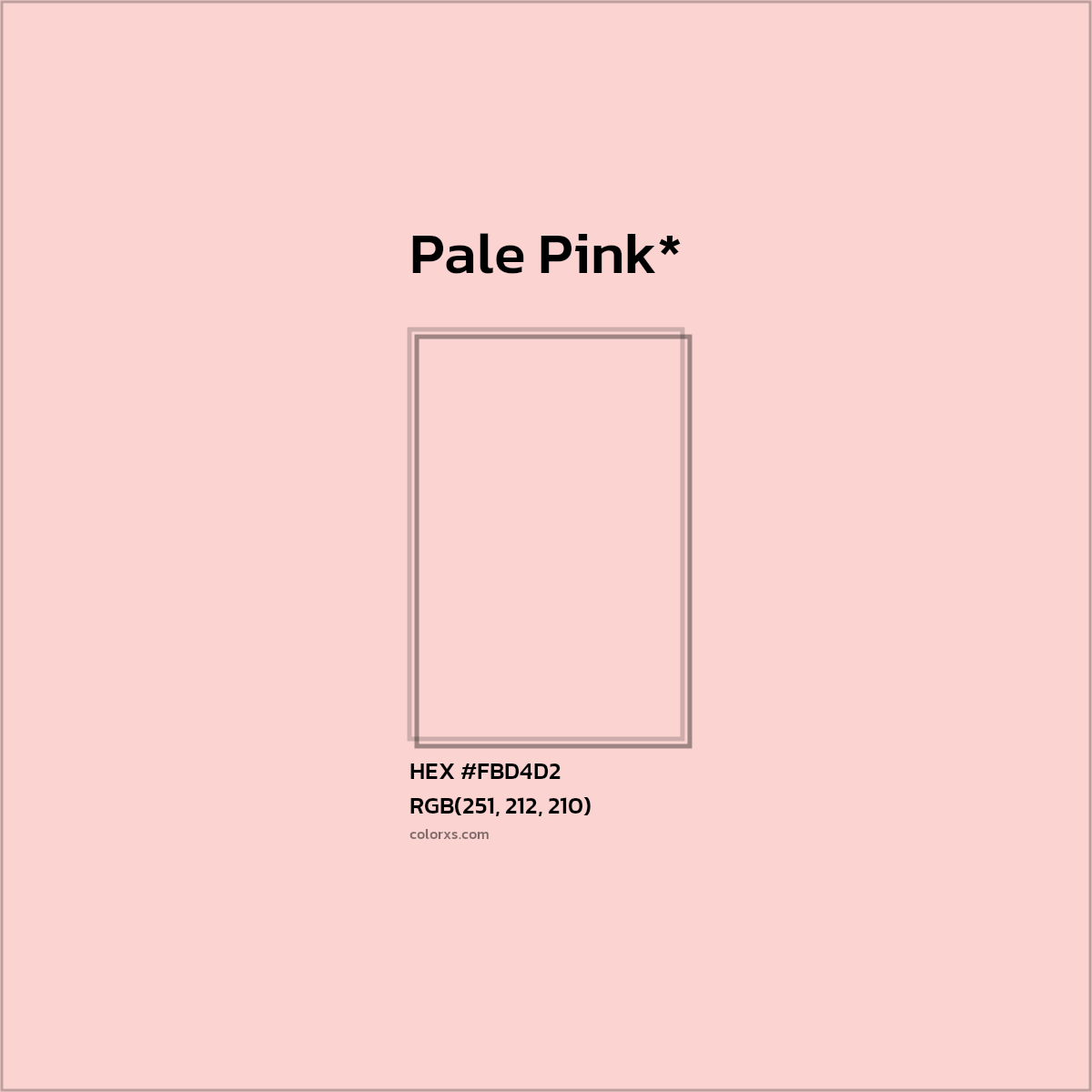 HEX #FBD4D2 Color Name, Color Code, Palettes, Similar Paints, Images