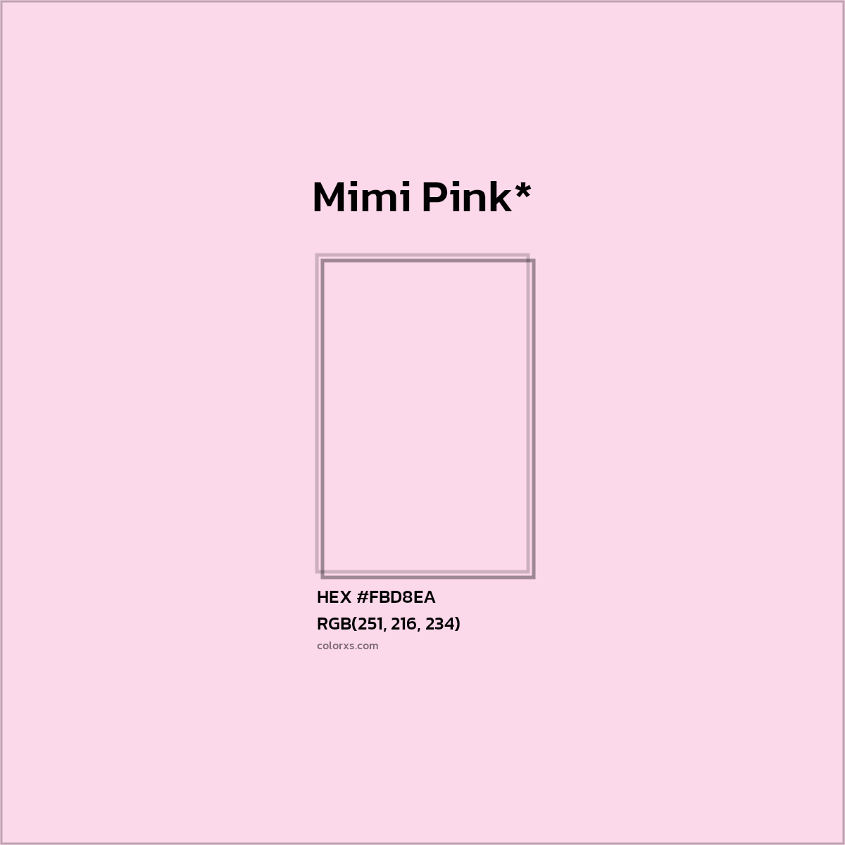 HEX #FBD8EA Color Name, Color Code, Palettes, Similar Paints, Images