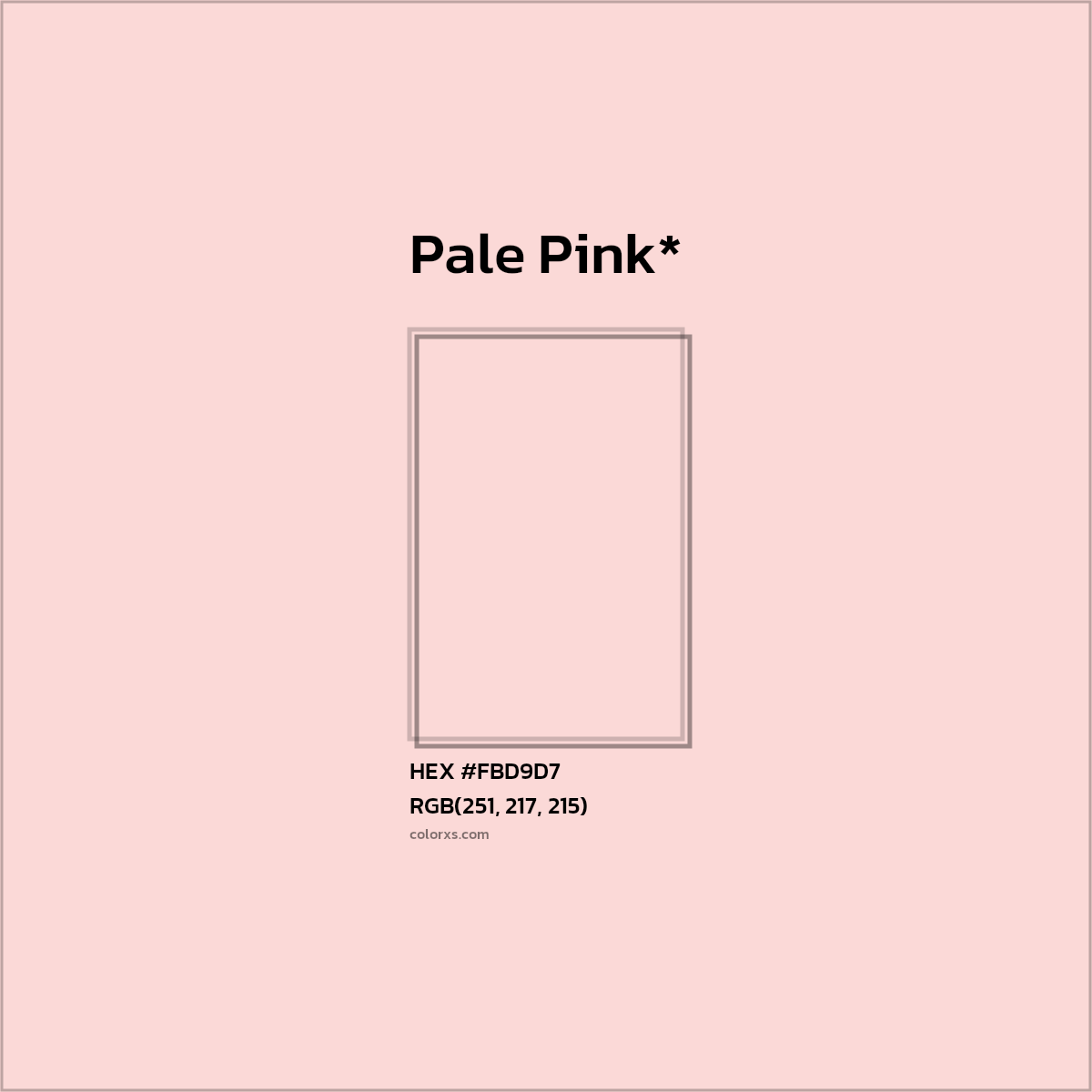HEX #FBD9D7 Color Name, Color Code, Palettes, Similar Paints, Images