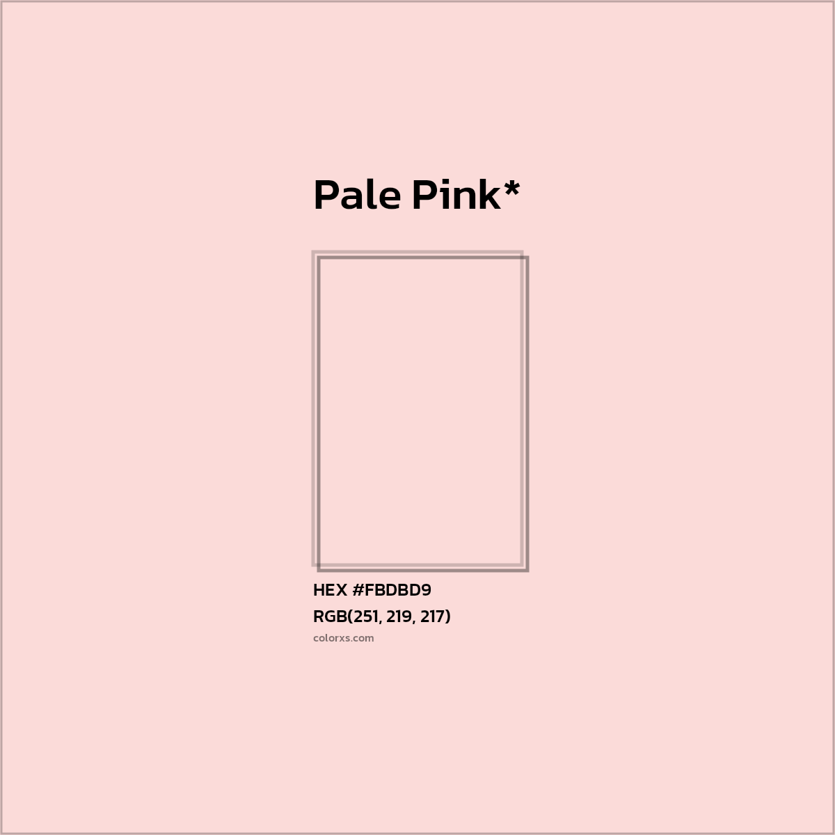 HEX #FBDBD9 Color Name, Color Code, Palettes, Similar Paints, Images