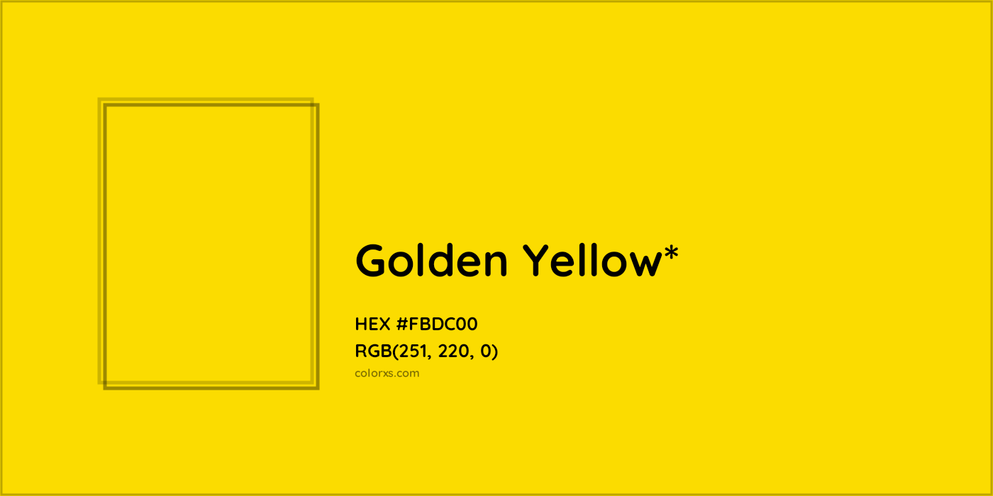 HEX #FBDC00 Color Name, Color Code, Palettes, Similar Paints, Images