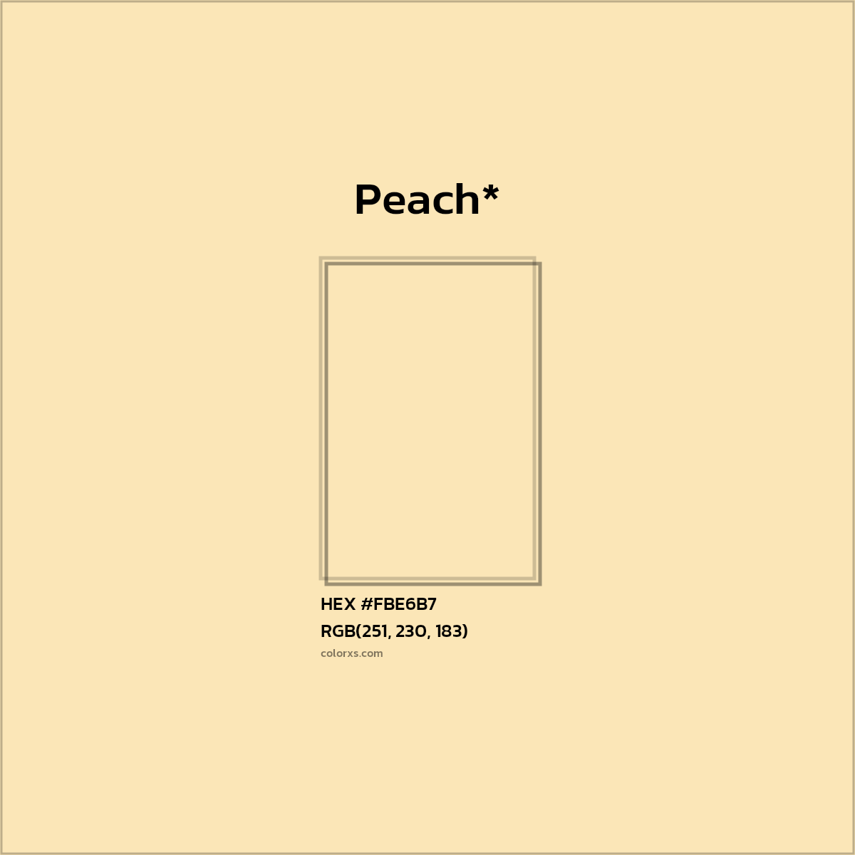 HEX #FBE6B7 Color Name, Color Code, Palettes, Similar Paints, Images