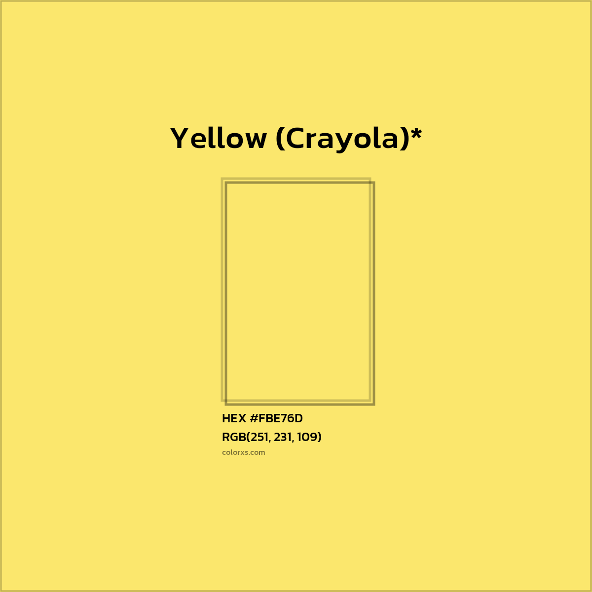 HEX #FBE76D Color Name, Color Code, Palettes, Similar Paints, Images