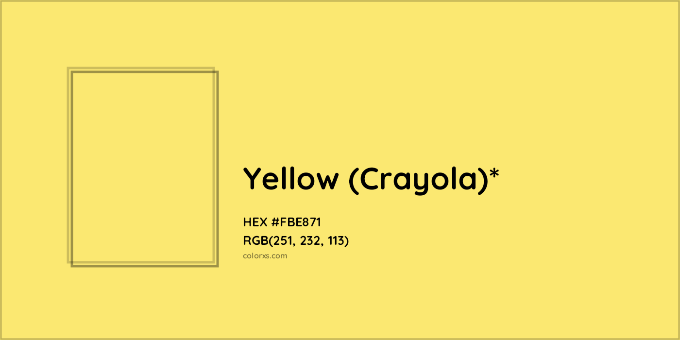 HEX #FBE871 Color Name, Color Code, Palettes, Similar Paints, Images
