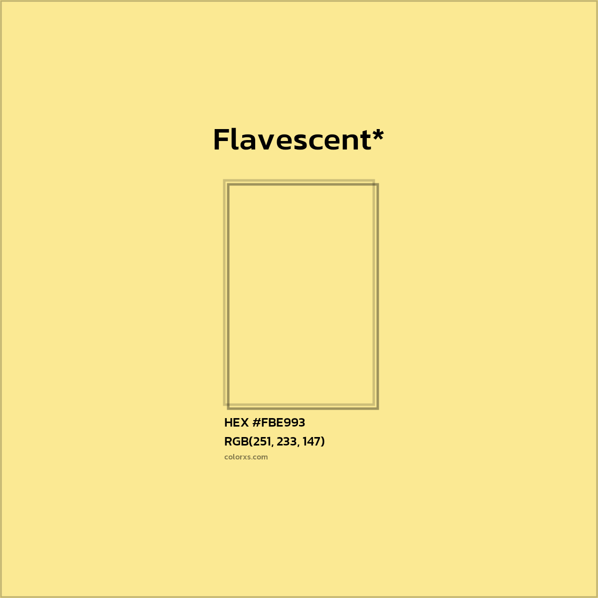 HEX #FBE993 Color Name, Color Code, Palettes, Similar Paints, Images