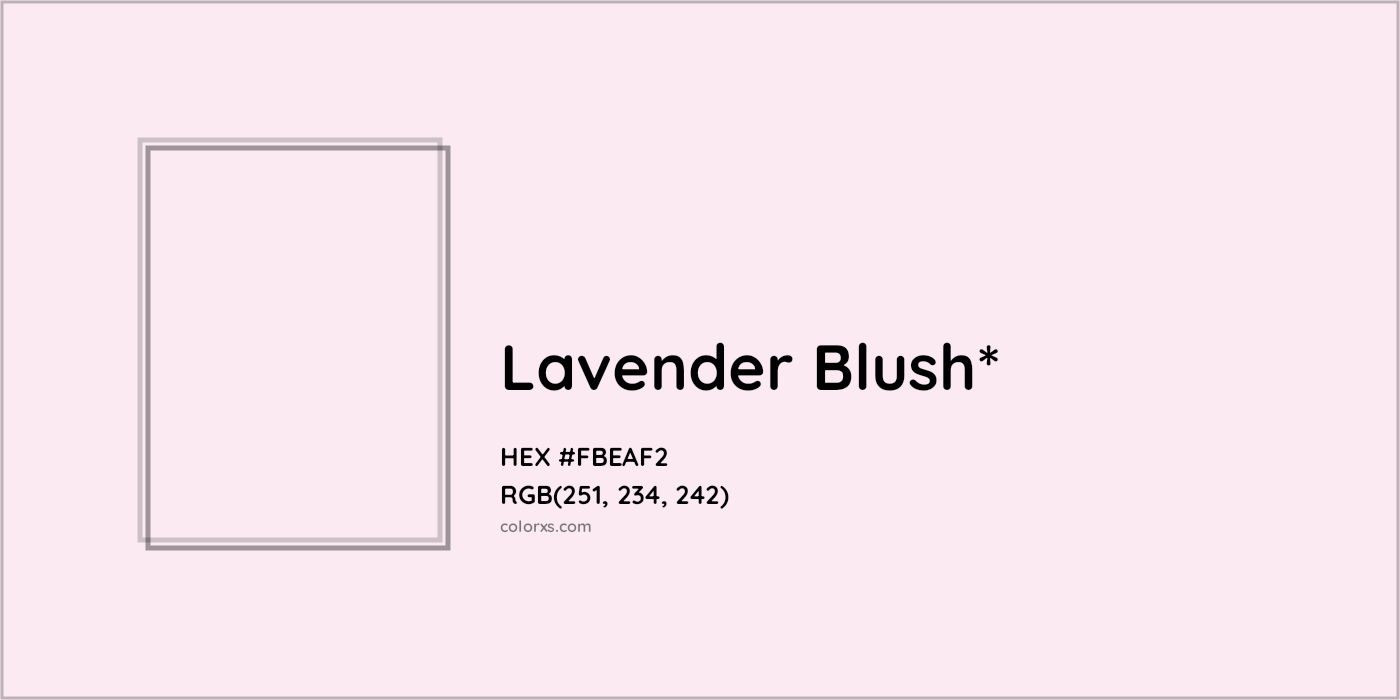 HEX #FBEAF2 Color Name, Color Code, Palettes, Similar Paints, Images