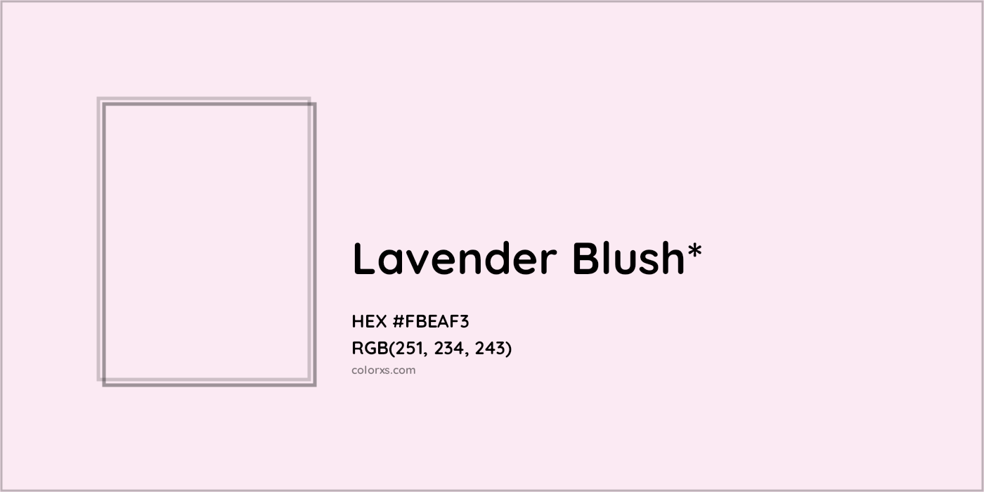 HEX #FBEAF3 Color Name, Color Code, Palettes, Similar Paints, Images