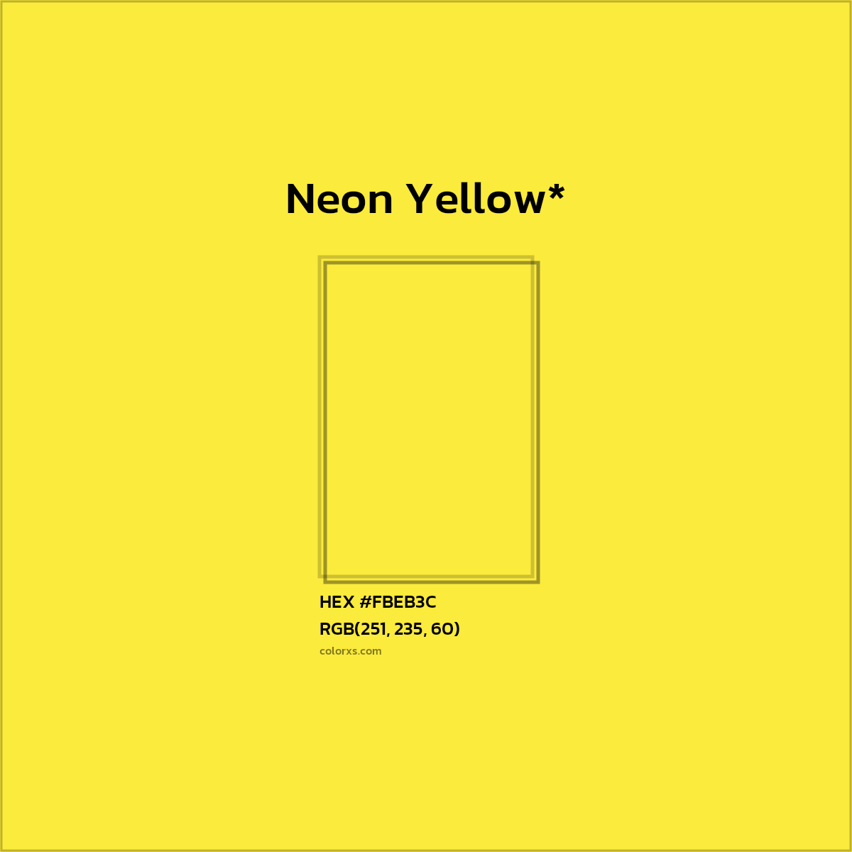 HEX #FBEB3C Color Name, Color Code, Palettes, Similar Paints, Images