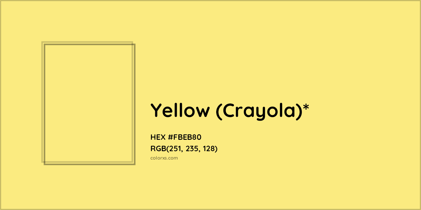 HEX #FBEB80 Color Name, Color Code, Palettes, Similar Paints, Images