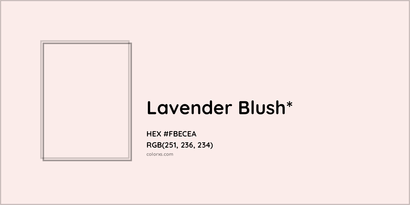 HEX #FBECEA Color Name, Color Code, Palettes, Similar Paints, Images