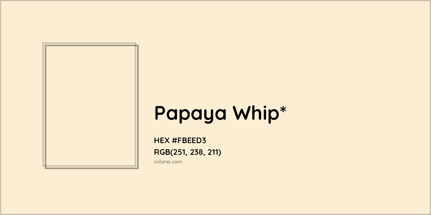 HEX #FBEED3 Color Name, Color Code, Palettes, Similar Paints, Images