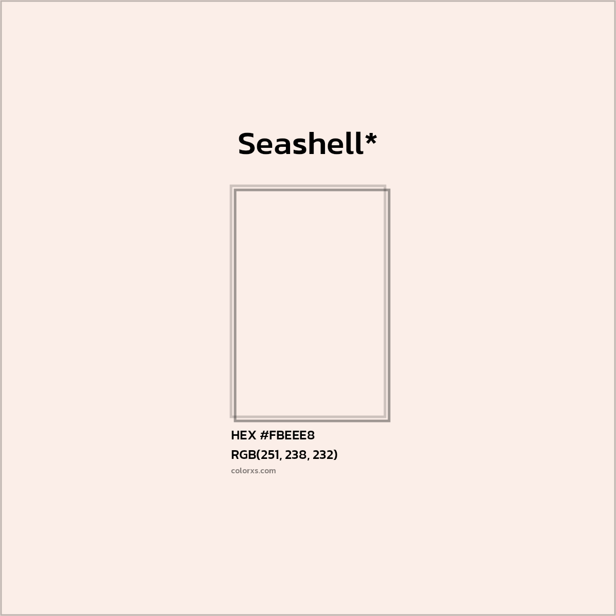 HEX #FBEEE8 Color Name, Color Code, Palettes, Similar Paints, Images