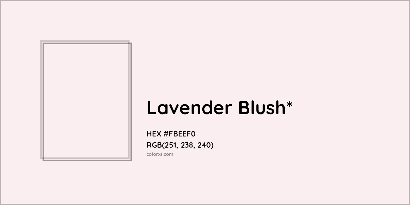 HEX #FBEEF0 Color Name, Color Code, Palettes, Similar Paints, Images