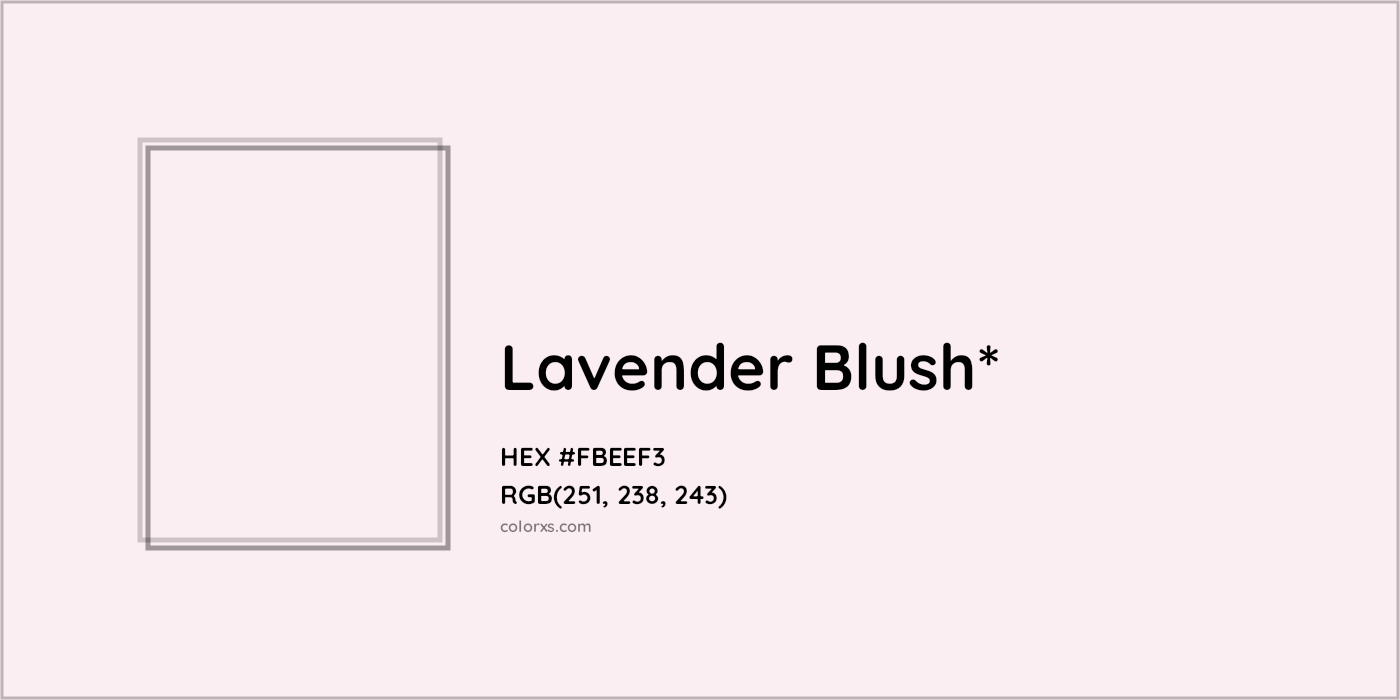HEX #FBEEF3 Color Name, Color Code, Palettes, Similar Paints, Images