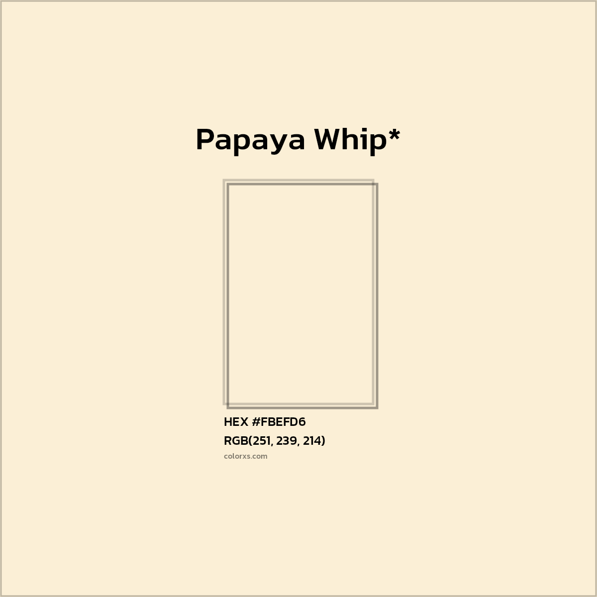 HEX #FBEFD6 Color Name, Color Code, Palettes, Similar Paints, Images