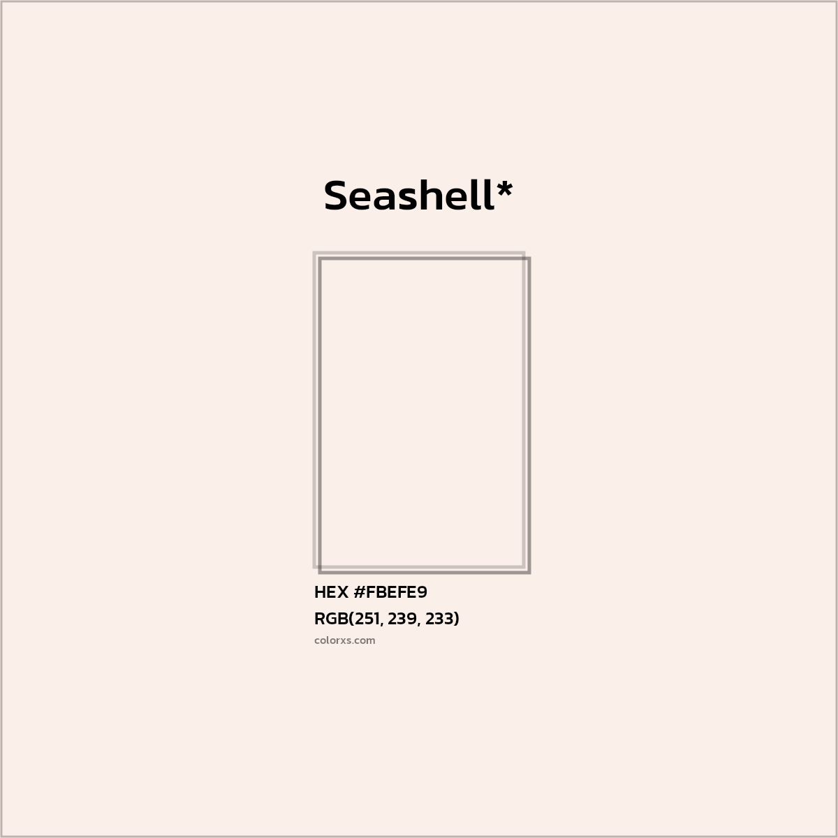 HEX #FBEFE9 Color Name, Color Code, Palettes, Similar Paints, Images