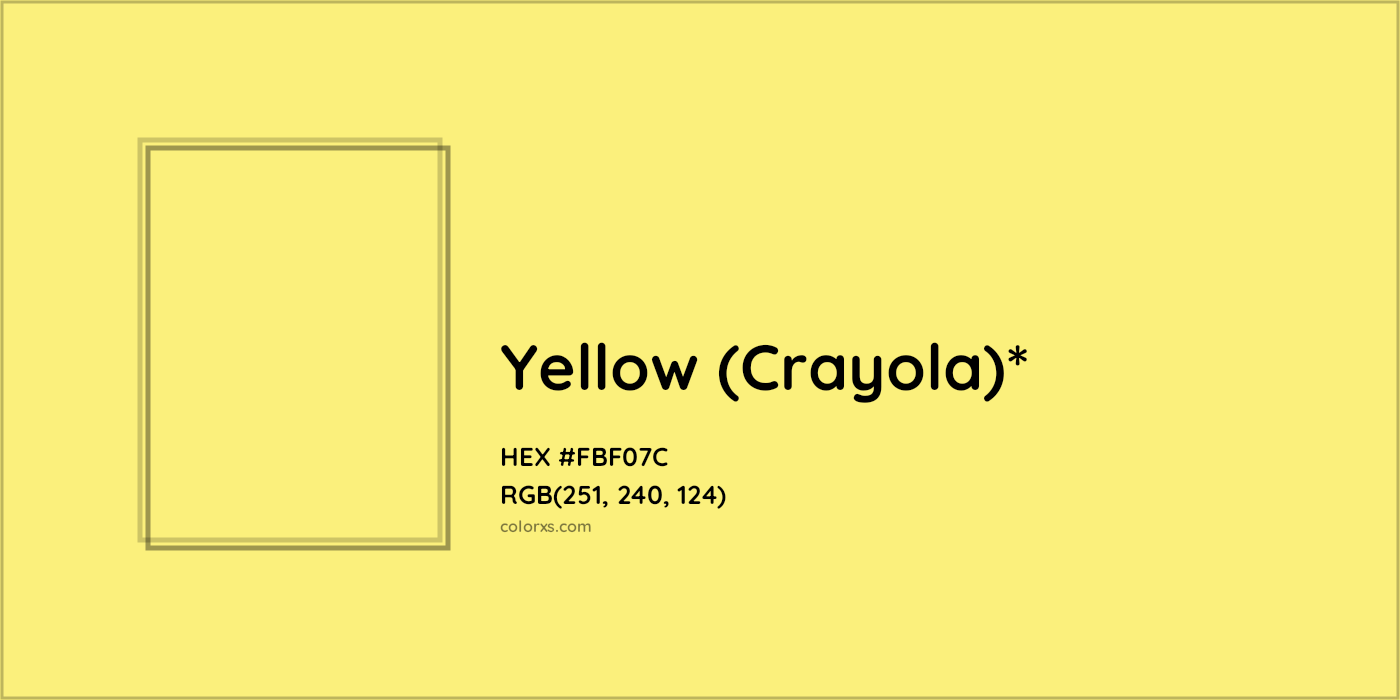 HEX #FBF07C Color Name, Color Code, Palettes, Similar Paints, Images