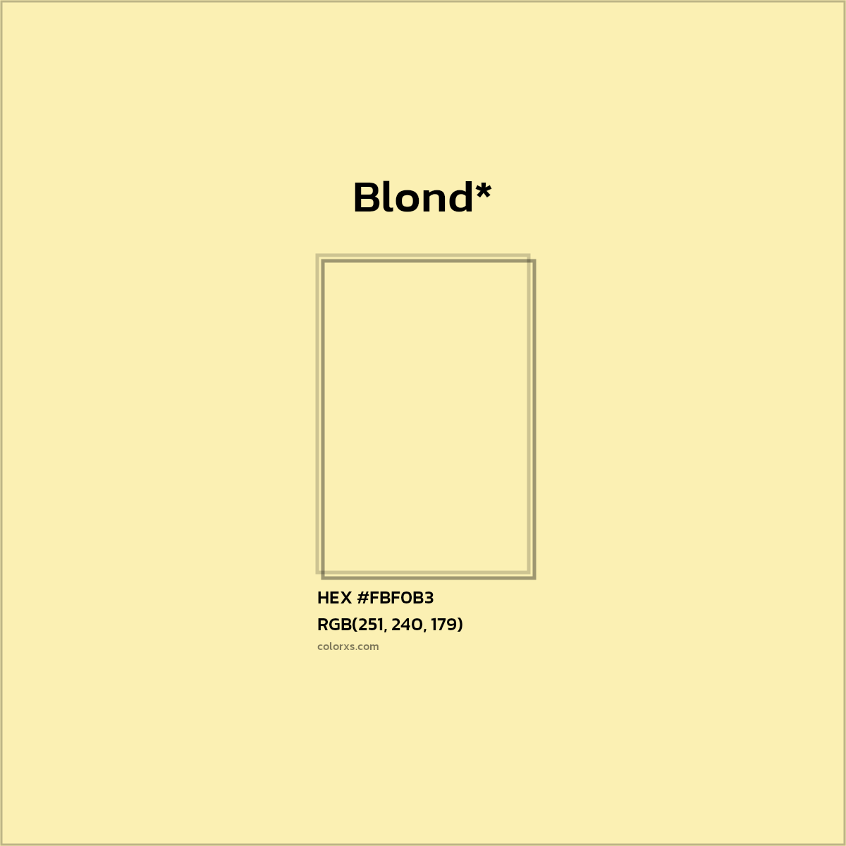HEX #FBF0B3 Color Name, Color Code, Palettes, Similar Paints, Images