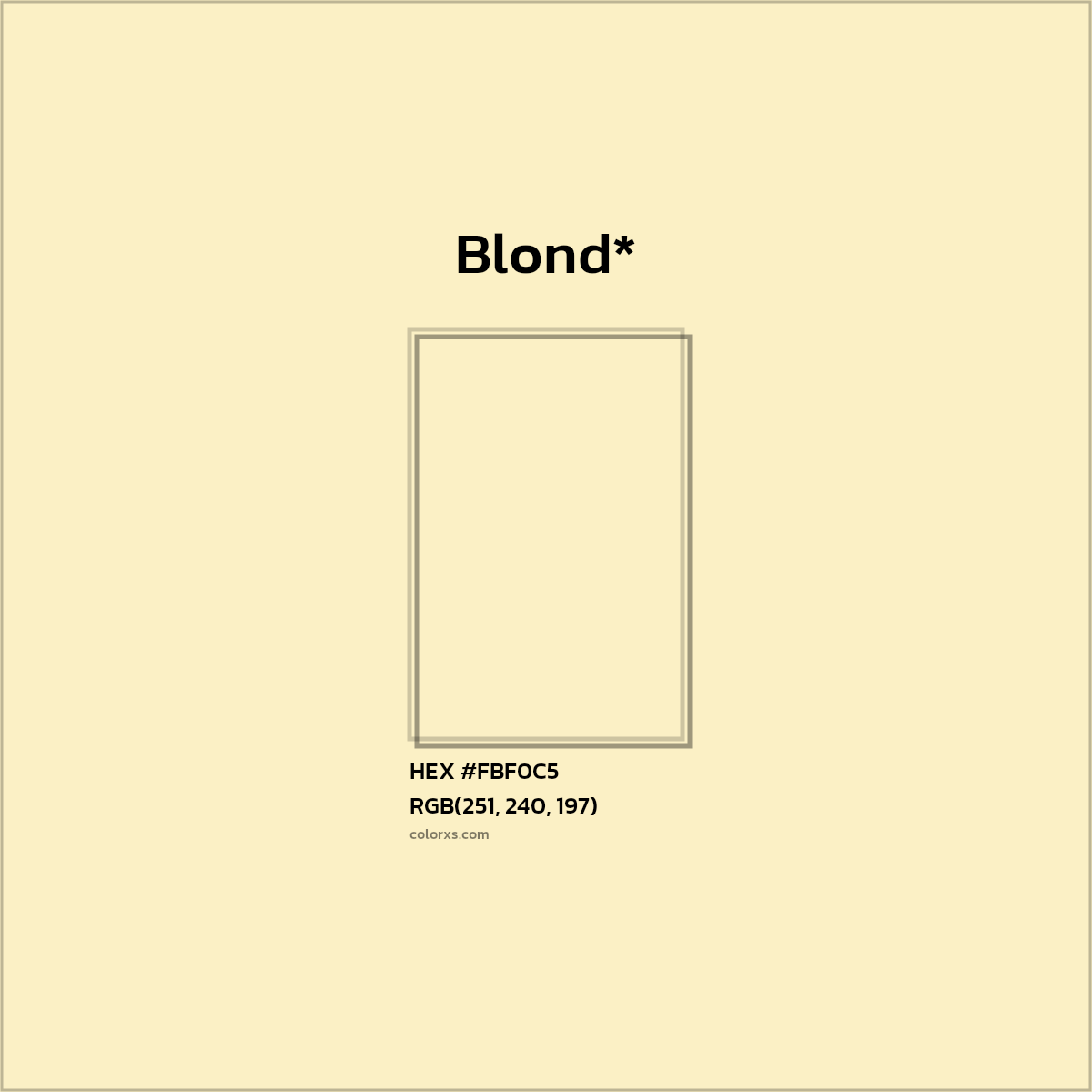 HEX #FBF0C5 Color Name, Color Code, Palettes, Similar Paints, Images