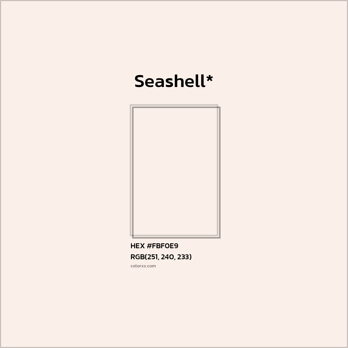 HEX #FBF0E9 Color Name, Color Code, Palettes, Similar Paints, Images