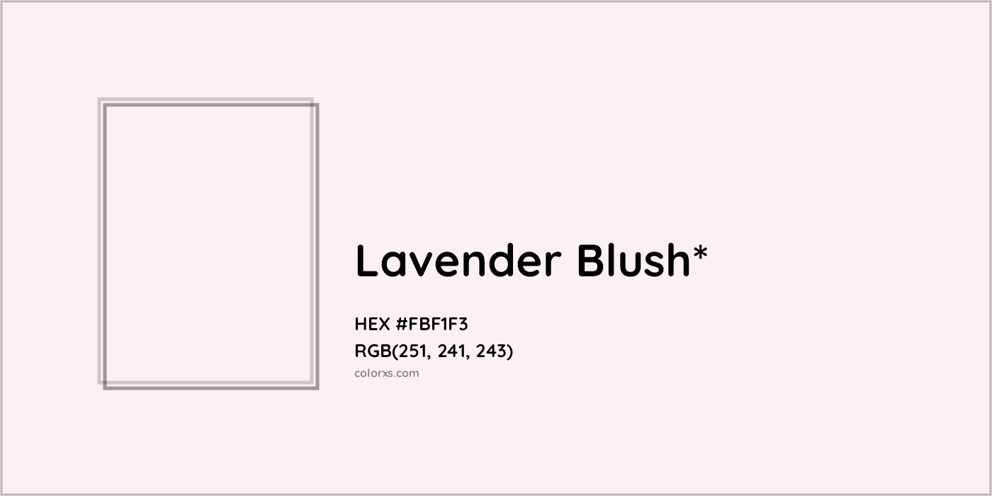HEX #FBF1F3 Color Name, Color Code, Palettes, Similar Paints, Images