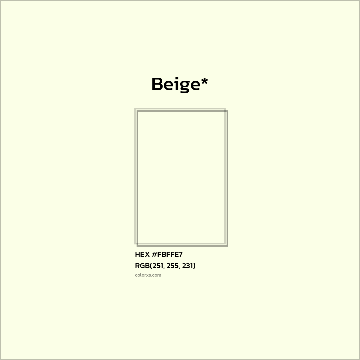 HEX #FBFFE7 Color Name, Color Code, Palettes, Similar Paints, Images