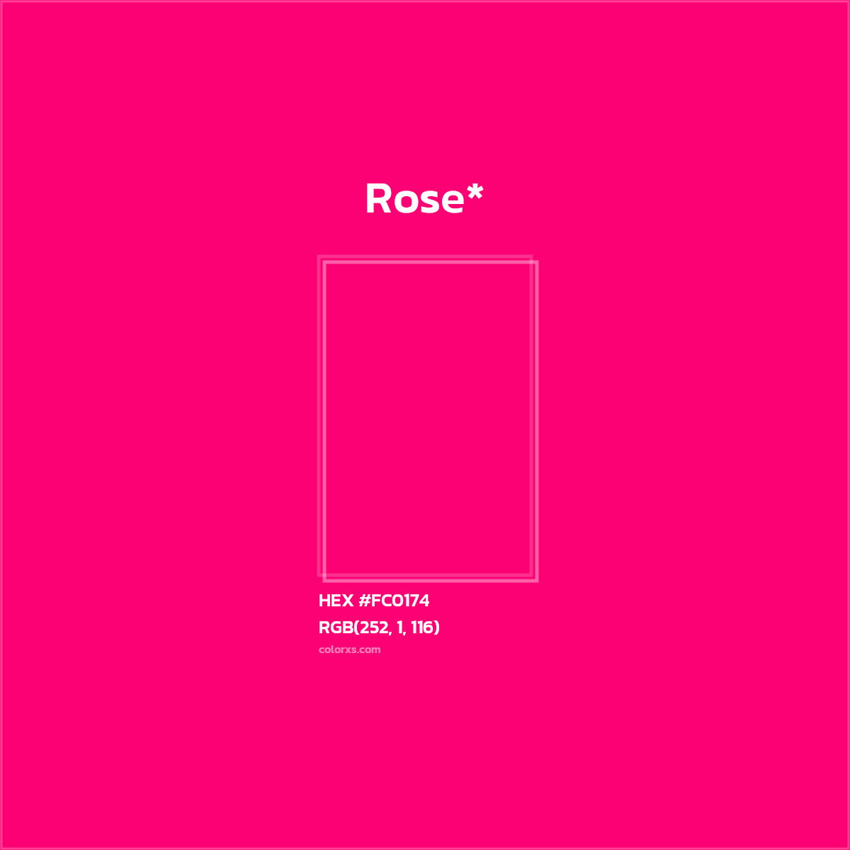 HEX #FC0174 Color Name, Color Code, Palettes, Similar Paints, Images