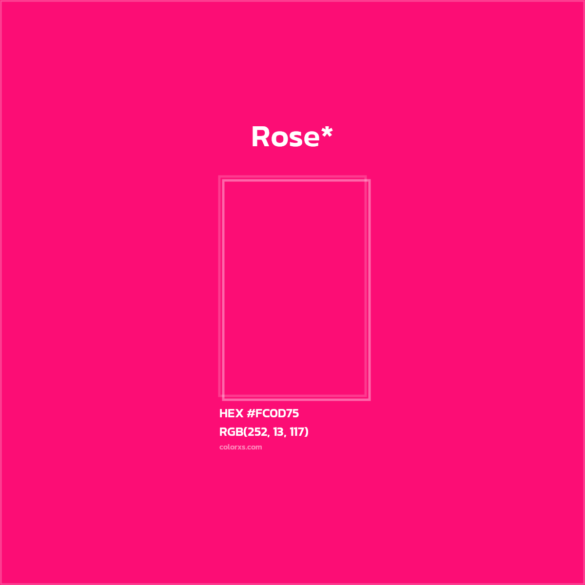 HEX #FC0D75 Color Name, Color Code, Palettes, Similar Paints, Images