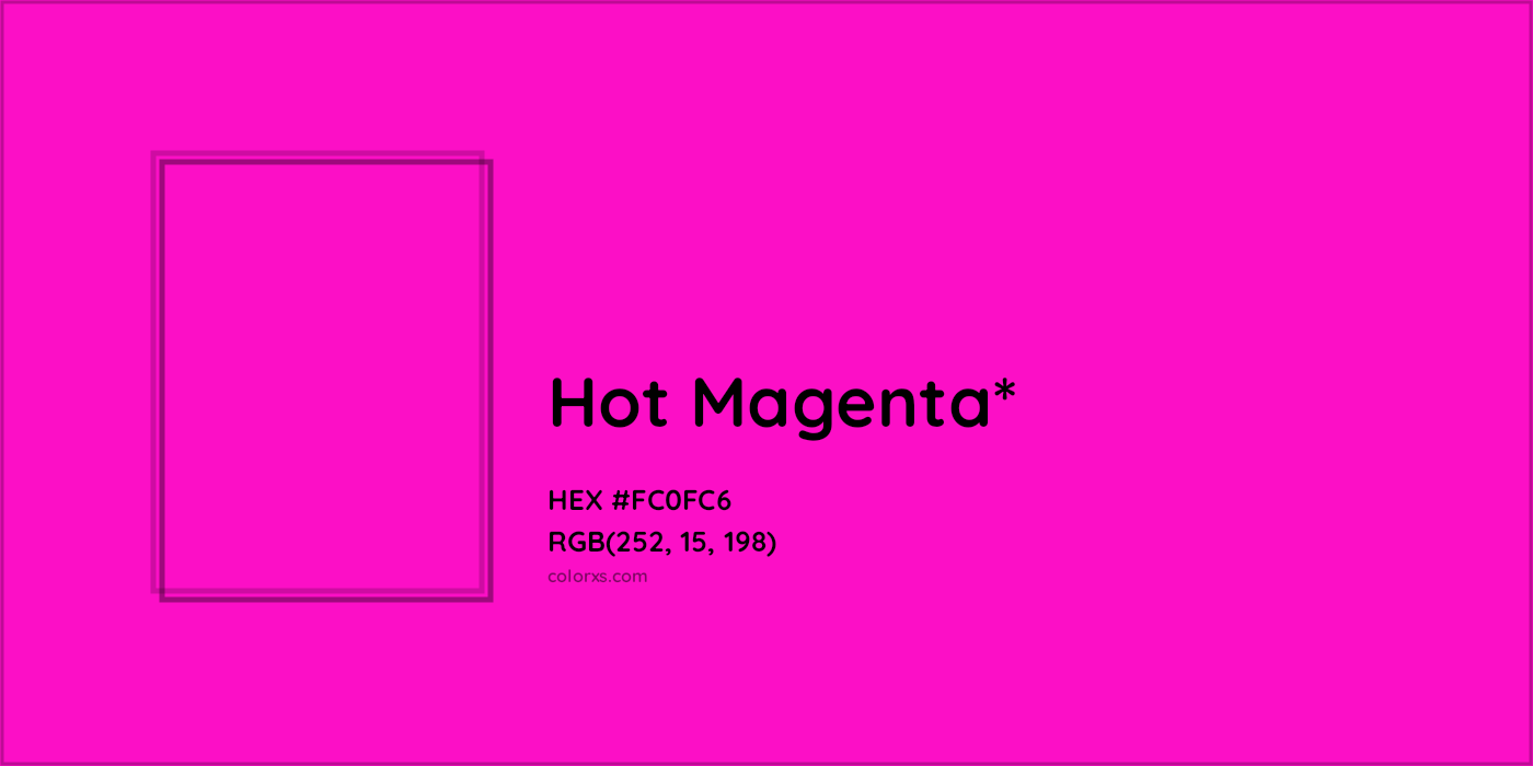 HEX #FC0FC6 Color Name, Color Code, Palettes, Similar Paints, Images