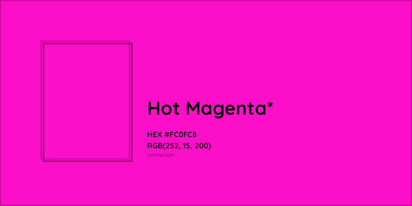 HEX #FC0FC8 Color Name, Color Code, Palettes, Similar Paints, Images